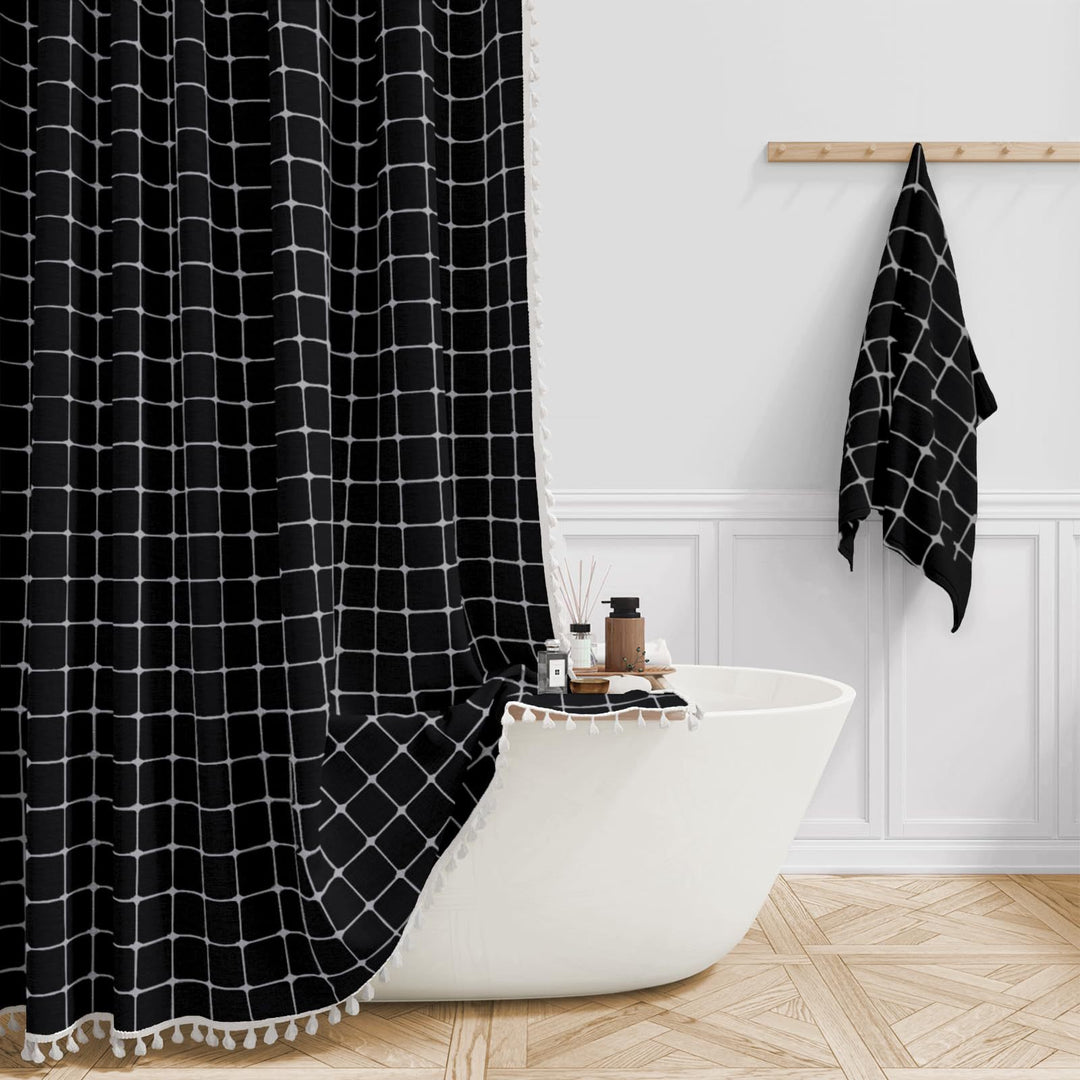 Premium Cotton Bathroom Shower Curtain Bowlift