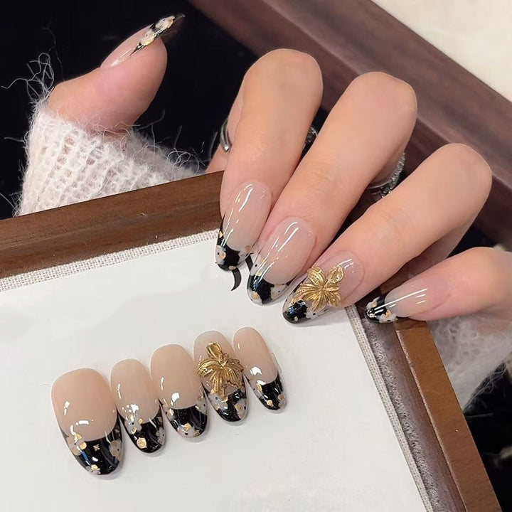 Elegant Floral Press-On Nail Art Bowlift