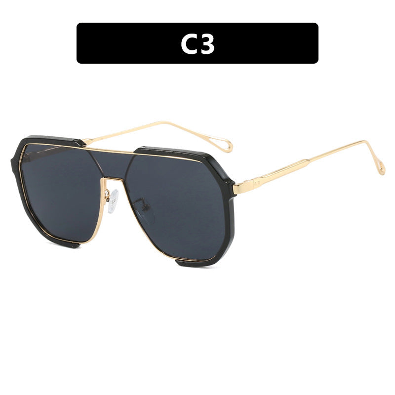 Ladies extravagant sunglasses in hexagonal design with transparent frame Bowlift