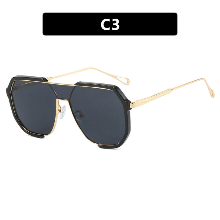Ladies extravagant sunglasses in hexagonal design with transparent frame Bowlift