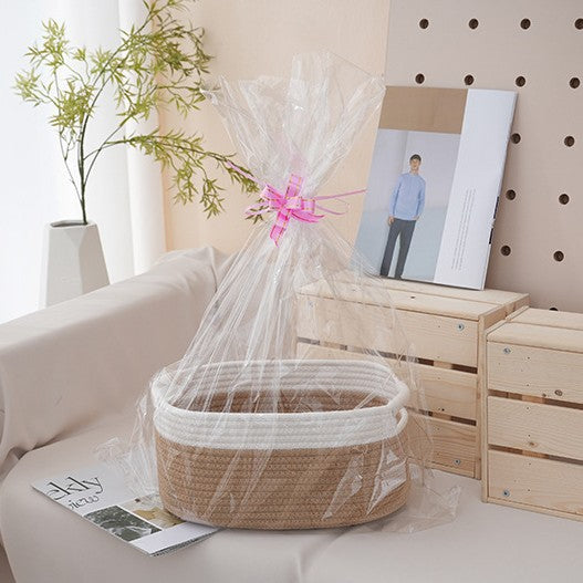 Natural storage basket with ribbons Bowlift