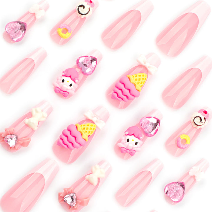 Artful nail extensions with 3D dessert motif Bowlift