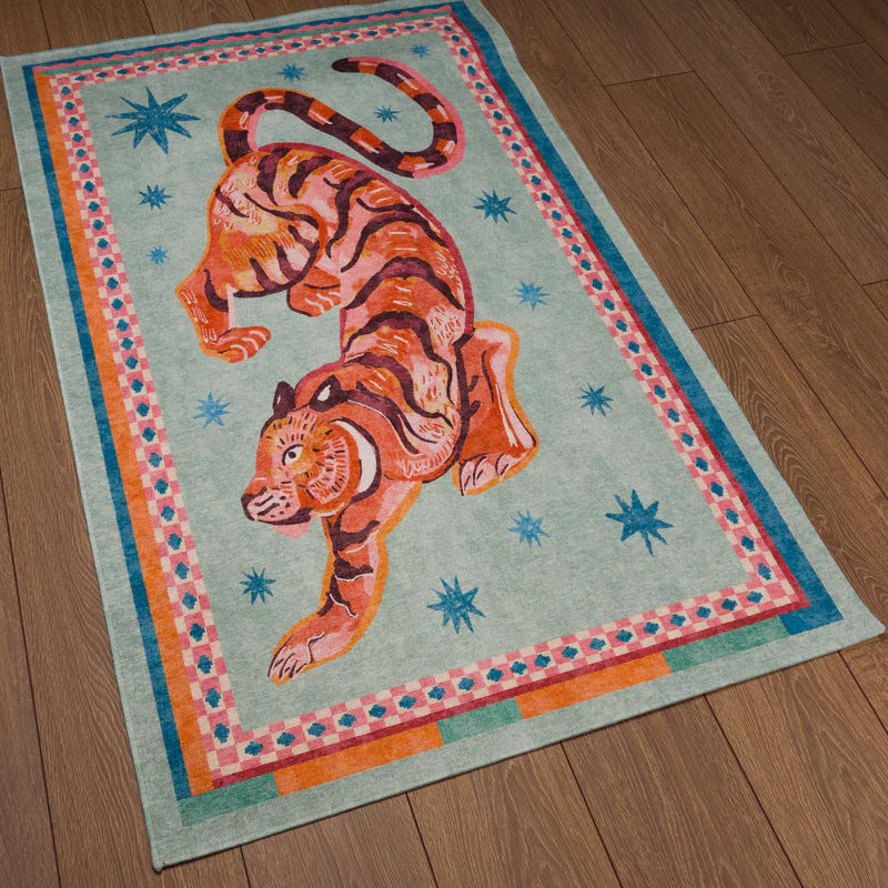 Artistic Tiger-Themed Area Mat