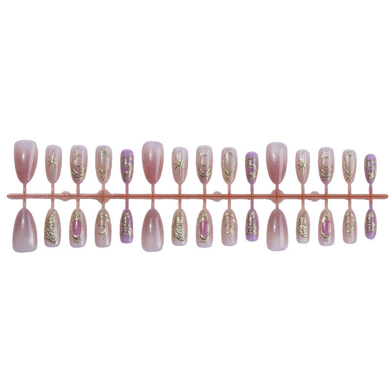 Acrylic nail set with elegant glitter and flower appliqués Bowlift