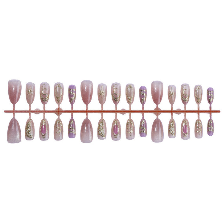 Acrylic nail set with elegant glitter and flower appliqués Bowlift