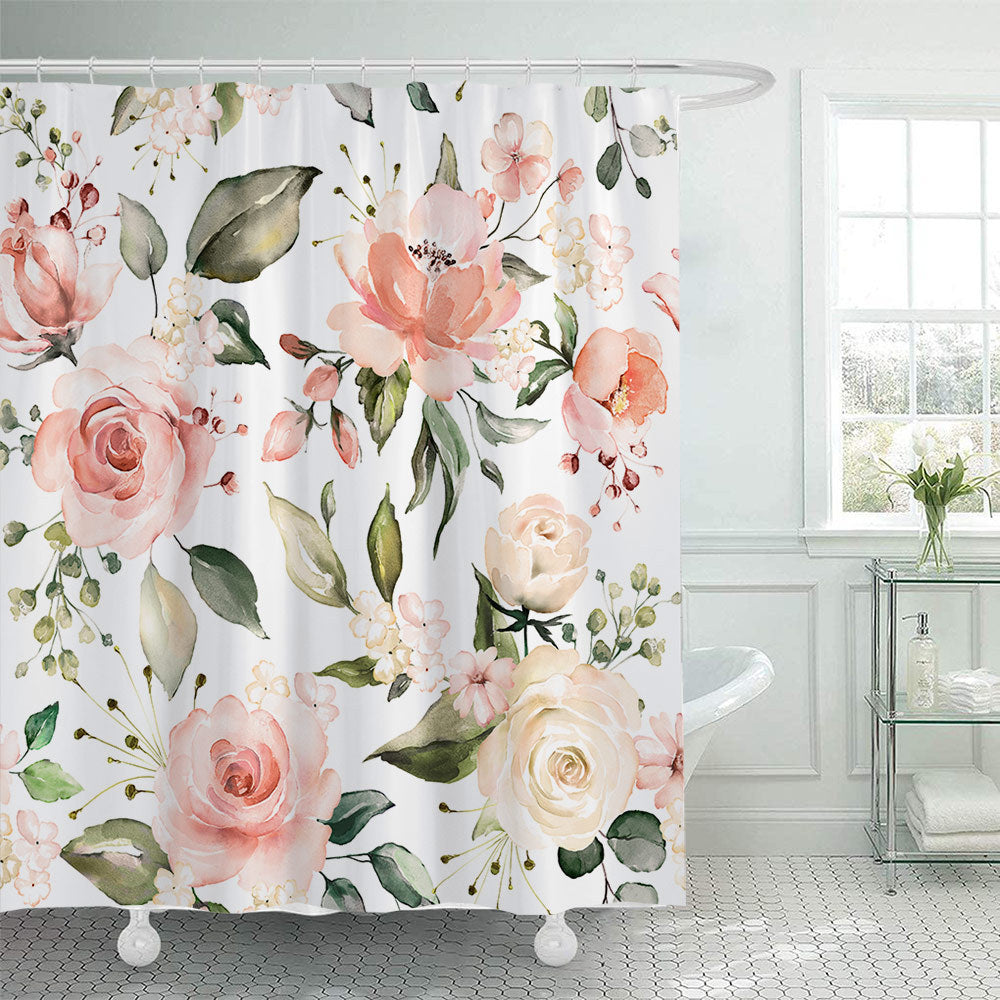 Floral Patterned Shower Curtain Bowlift