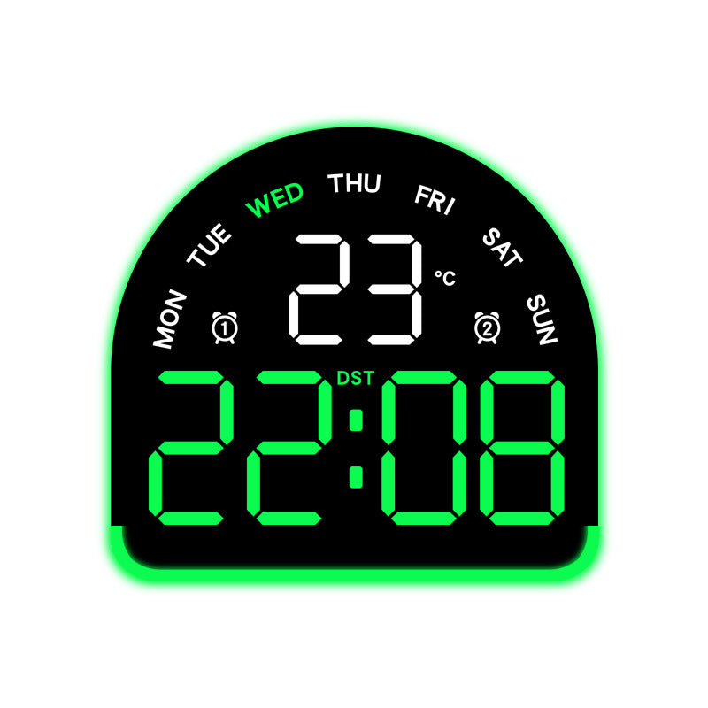 Digital alarm clock with temperature and day of the week display Bowlift