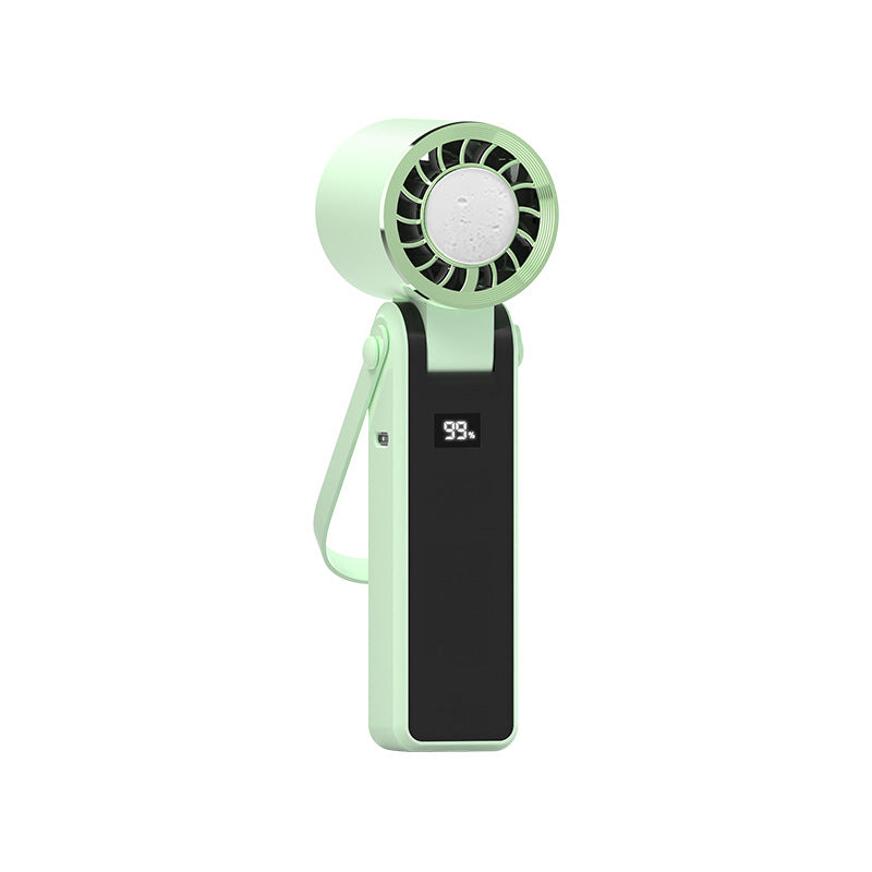 Cooling compact rechargeable handheld precision airflow fan with LED battery indicator and adjustable pivot head Bowlift