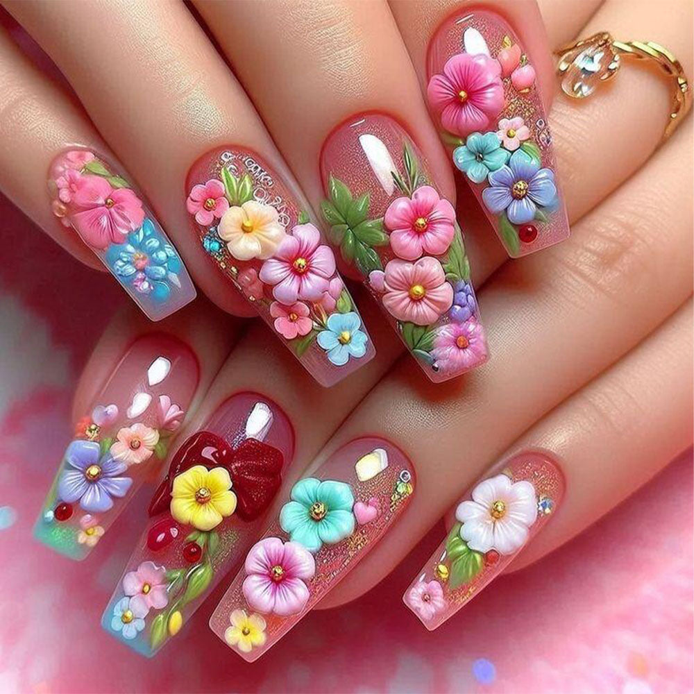 Artistic nail decorations with 3D designs Bowlift