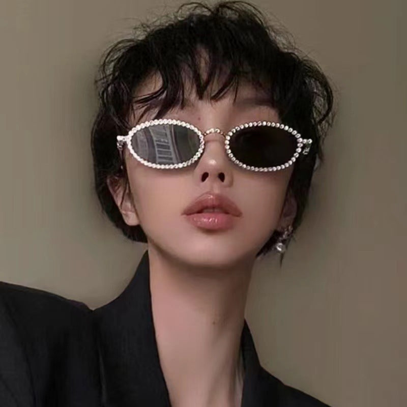 Ladies Designer Eyewear Frame with Extravagant Pearl Frame Bowlift