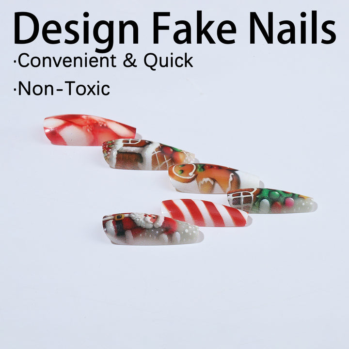 Creative nail art set with Christmas designs Bowlift