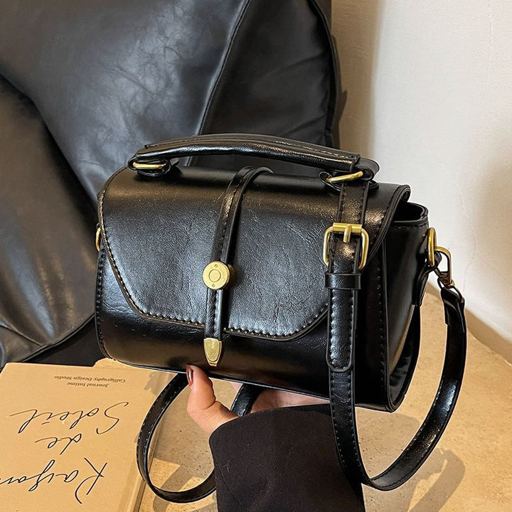 Vintage-Inspired Leather Shoulder Bag Bowlift