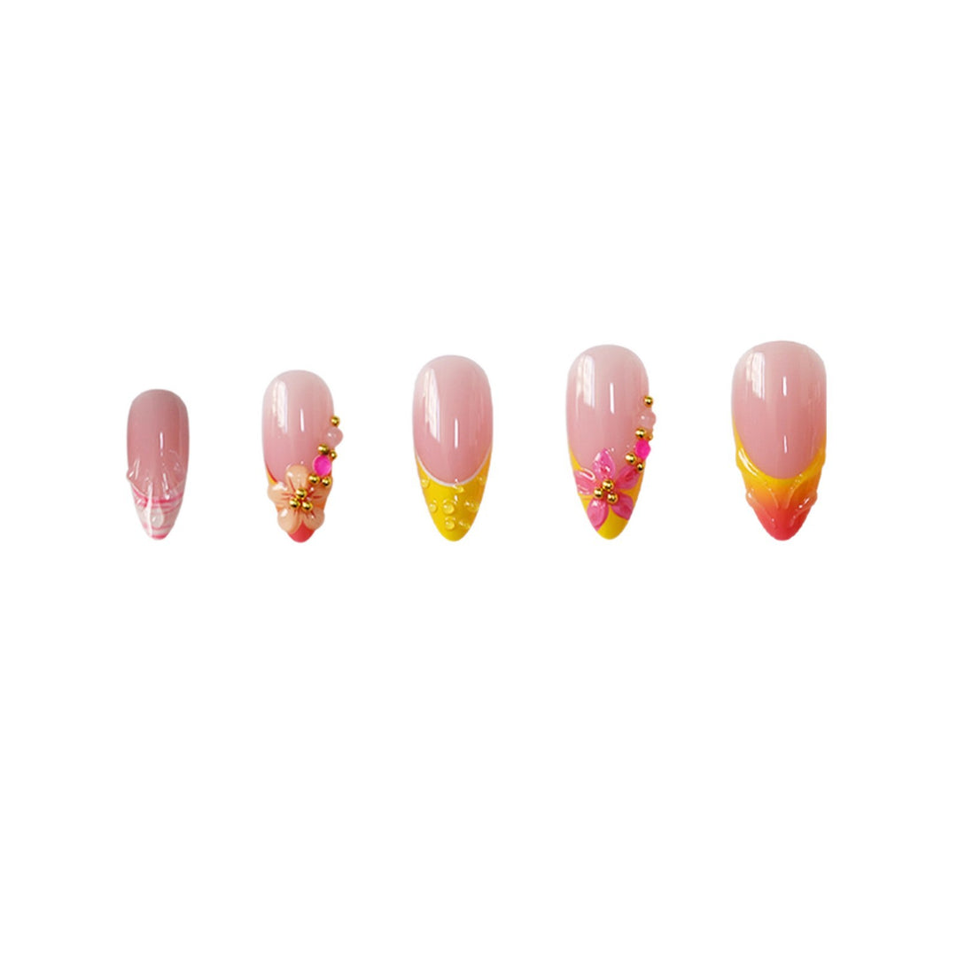 Decorative Floral Nail Art Extensions Bowlift
