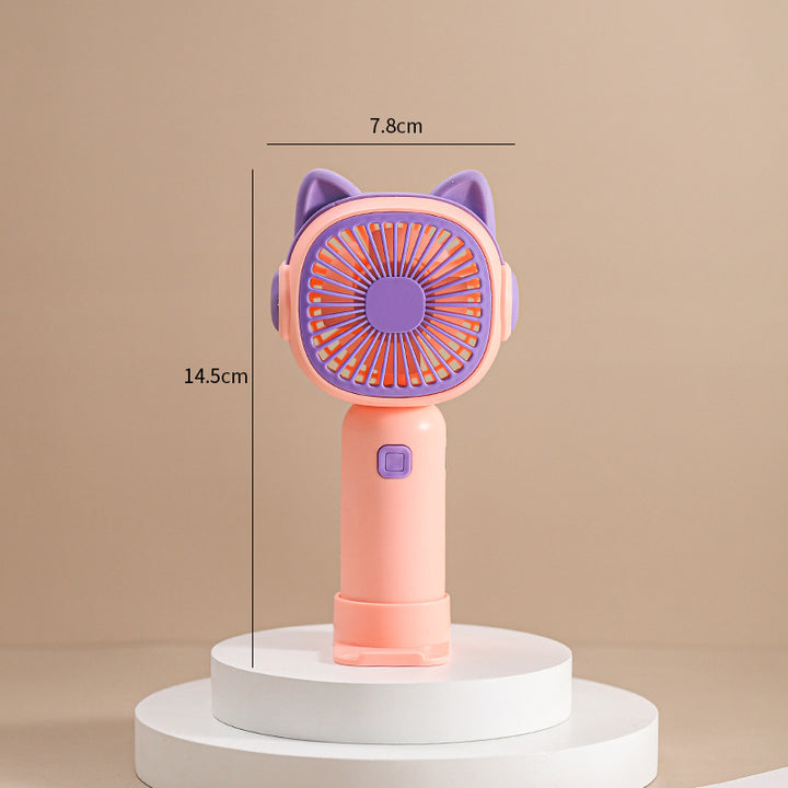 Ladies Portable Hand Fan in Playful Cat Design Bowlift