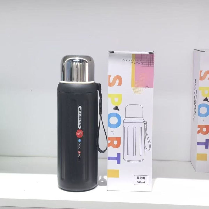 Unisex Thermal Insulated Bottle with Practical Carrying Handle Bowlift