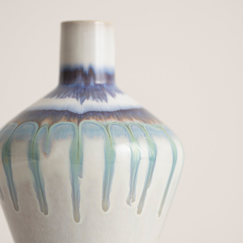 Elegant Drip-Glaze Ceramic Vase