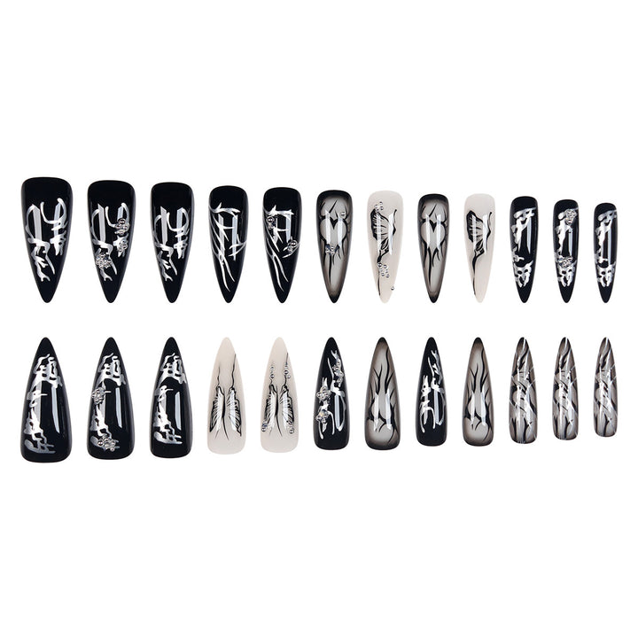Gothic-Inspired Stiletto Press-On Nails Bowlift
