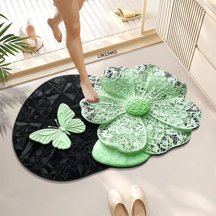 Floral Design Decorative Bath Mat