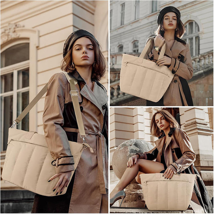 Practical and stylish tote bag with detachable cosmetics pouch Bowlift