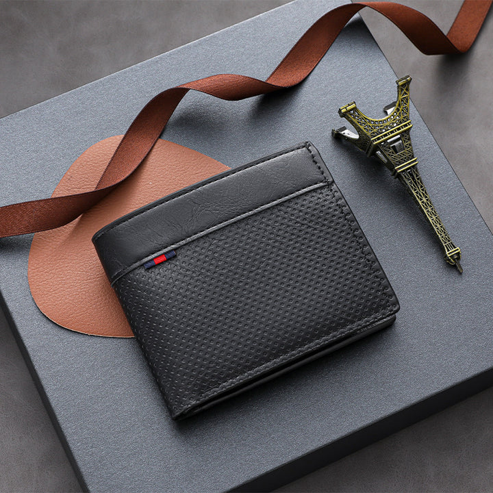 Textured Bi-Fold Wallet Bowlift
