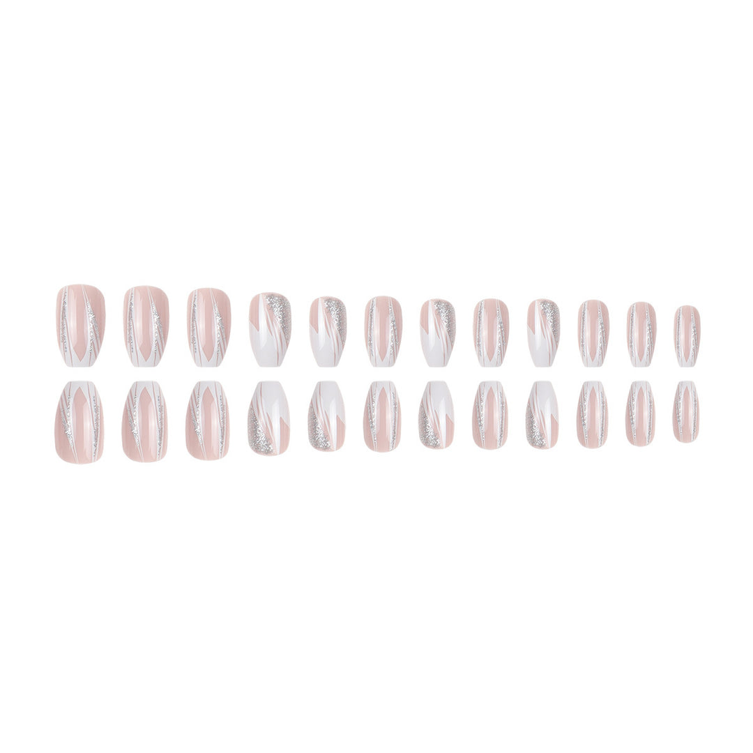 Elegant Stiletto Press-On Nails with Crystal Accents Bowlift