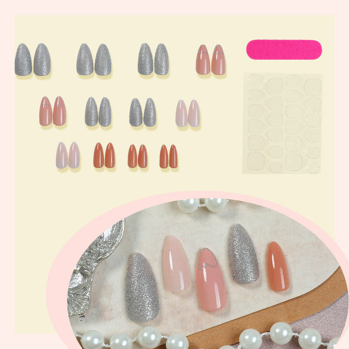 Acrylic nail set with heart and glitter design Bowlift