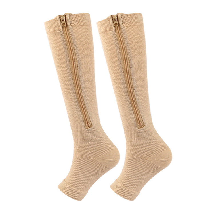 BowLift | Women’s Medical Knee-High Compression Socks | Zipper Open Toe