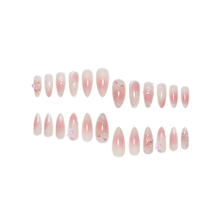 Decorative Floral Stiletto Nail Enhancements Bowlift