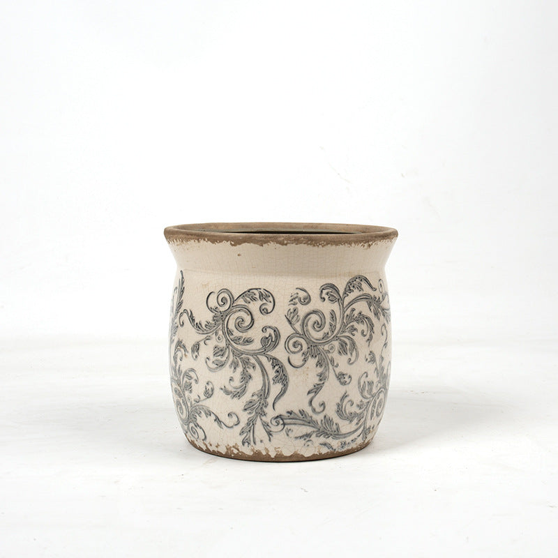 Decorative ceramic plant container with artistic design Bowlift