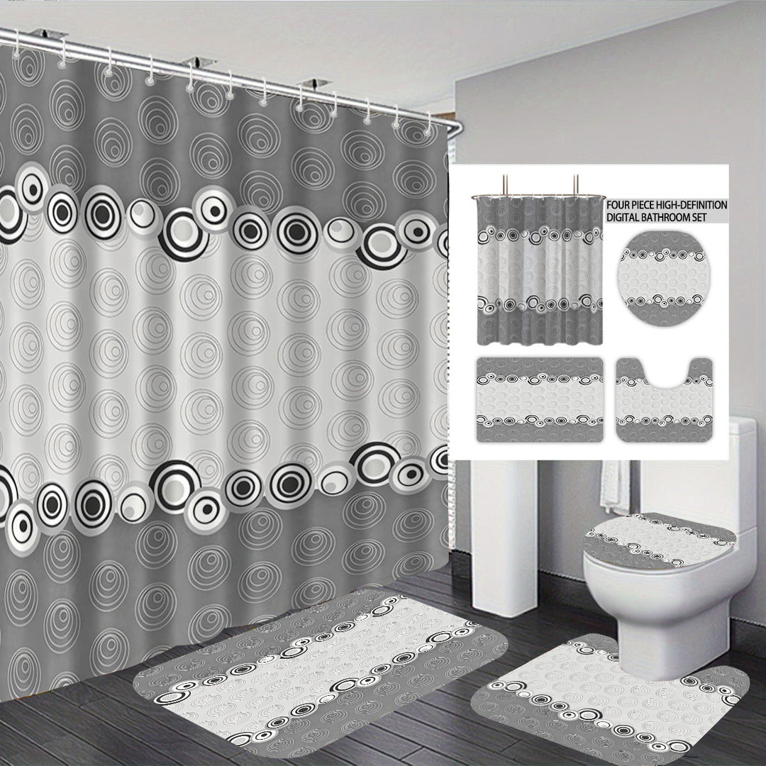 Abstract Design Four-Piece Digital Bathroom Set Bowlift