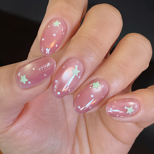 Decorative Star-Designed Press-On Nail Set Bowlift