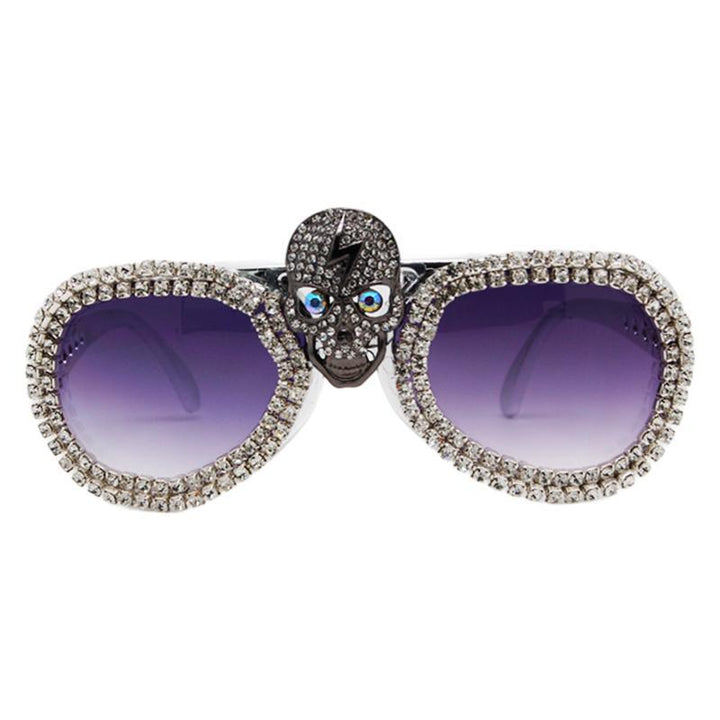 Women’s statement sunglasses with exceptional skull design and sparkling rhinestone frame Bowlift