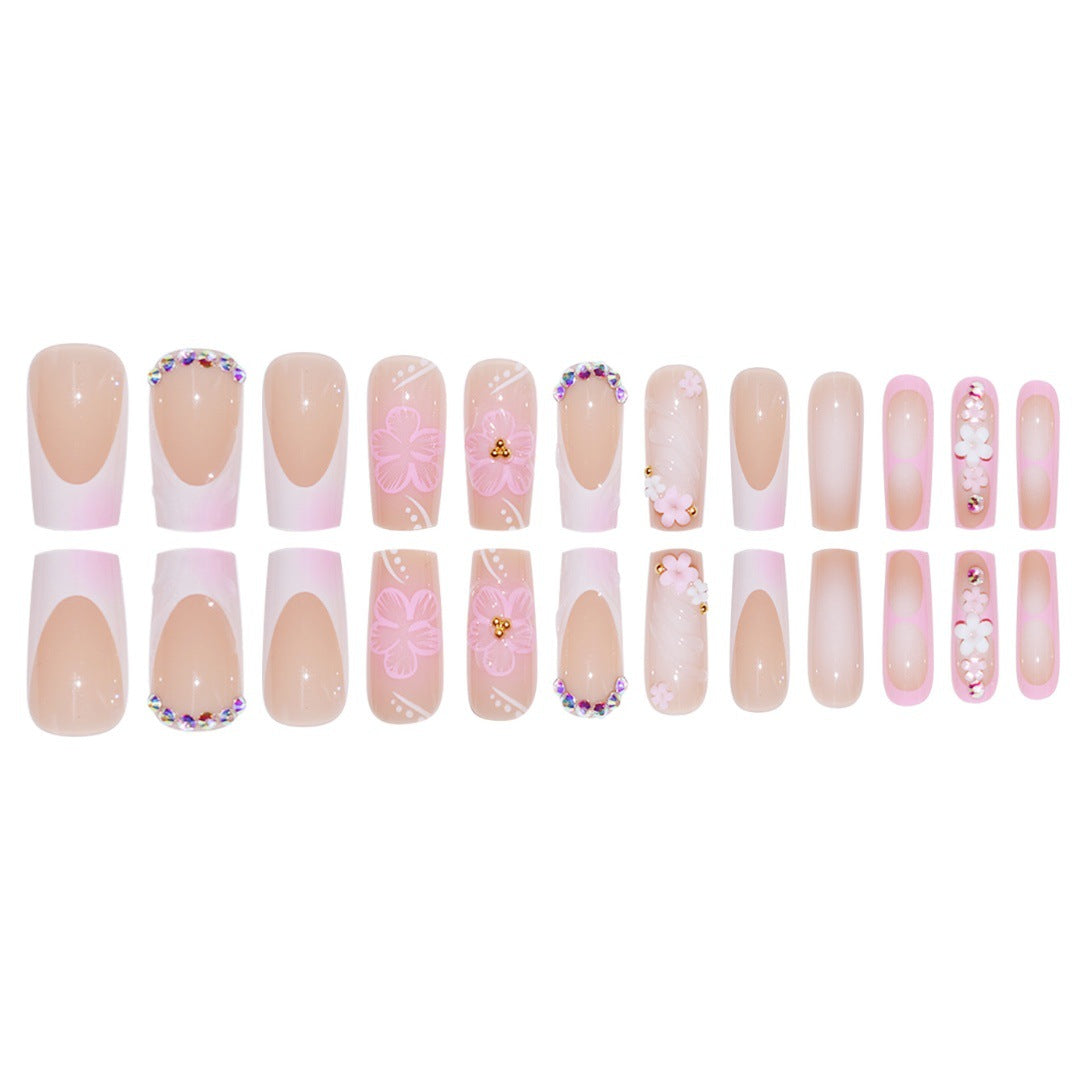 Artistic 3D Floral Press-On Nail Extenders Bowlift