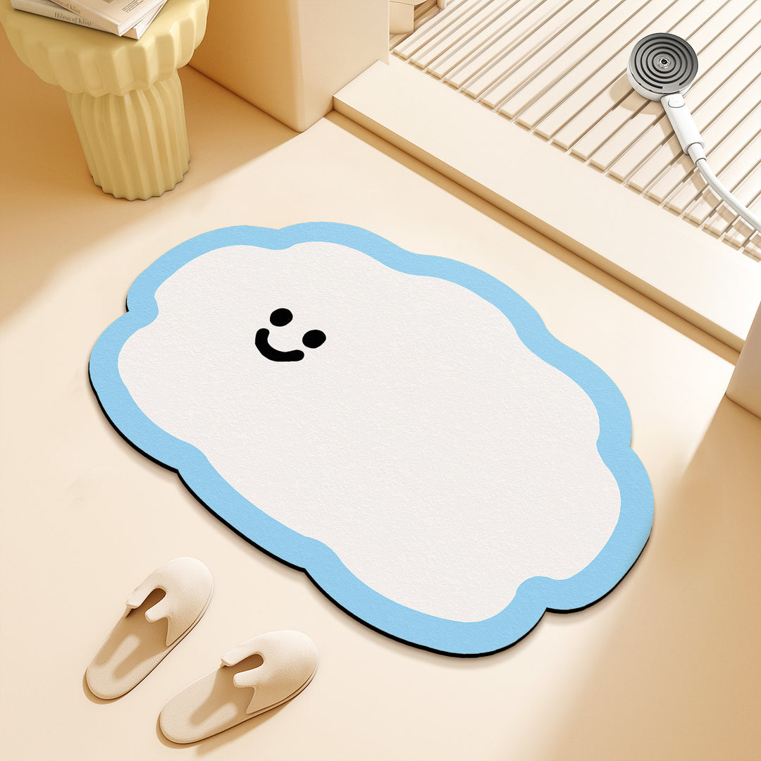 Playful Cloud-Shaped Bath Mat Bowlift