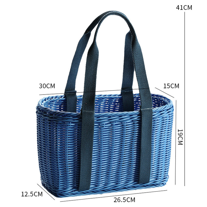Unisex Robust braided shopping basket with comfortable fabric handles Bowlift