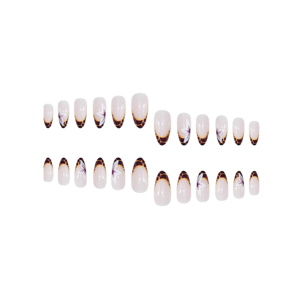 Exquisite Floral Design Stiletto Nails Bowlift