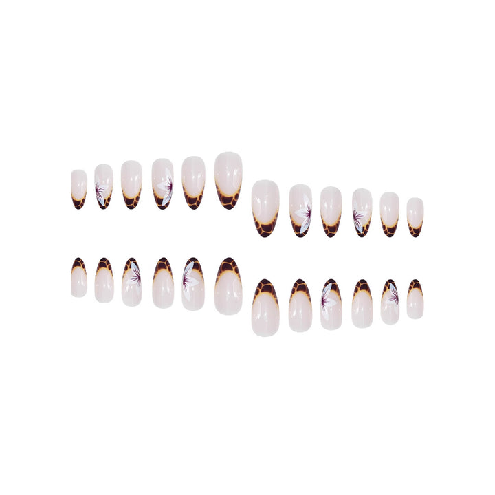 Exquisite Floral Design Stiletto Nails Bowlift