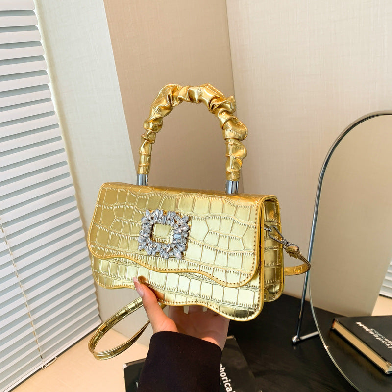 Glamorous Crocodile Texture Evening Handbag Bowlift