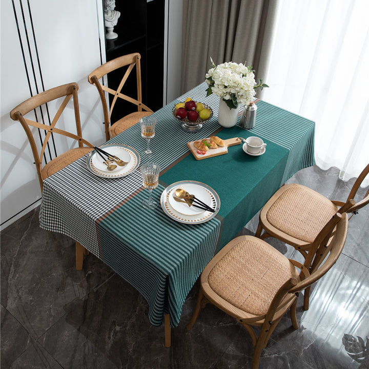 Table Cover with Elegant Checkered Design