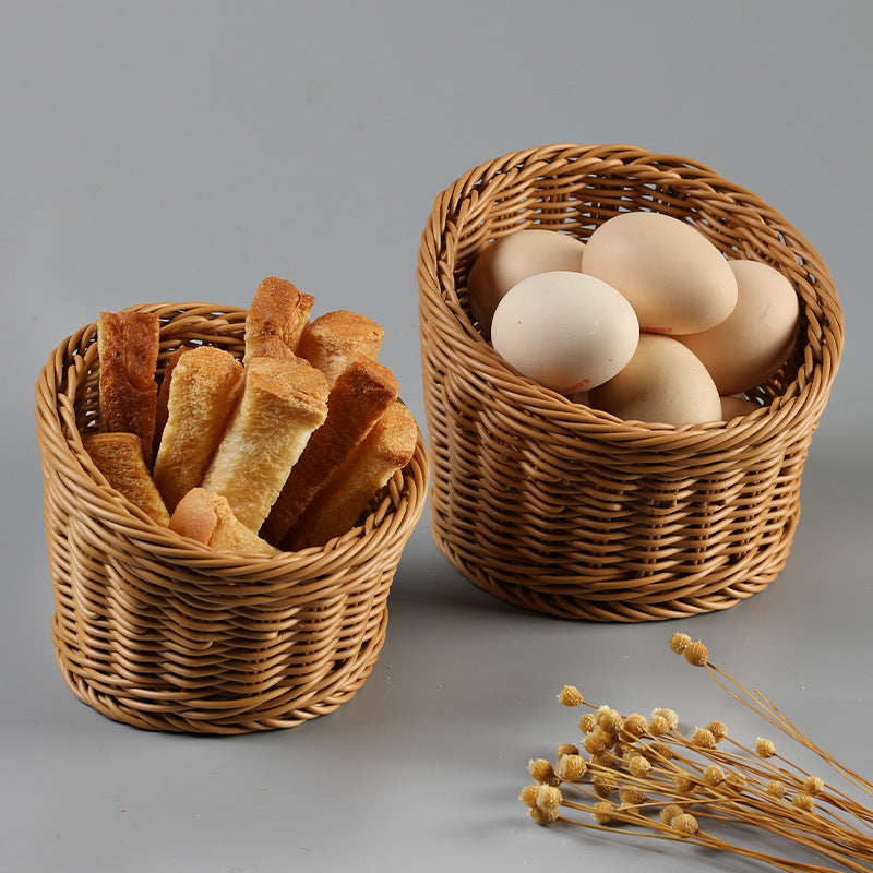 Handcrafted Natural Wicker Storage Basket Bowlift