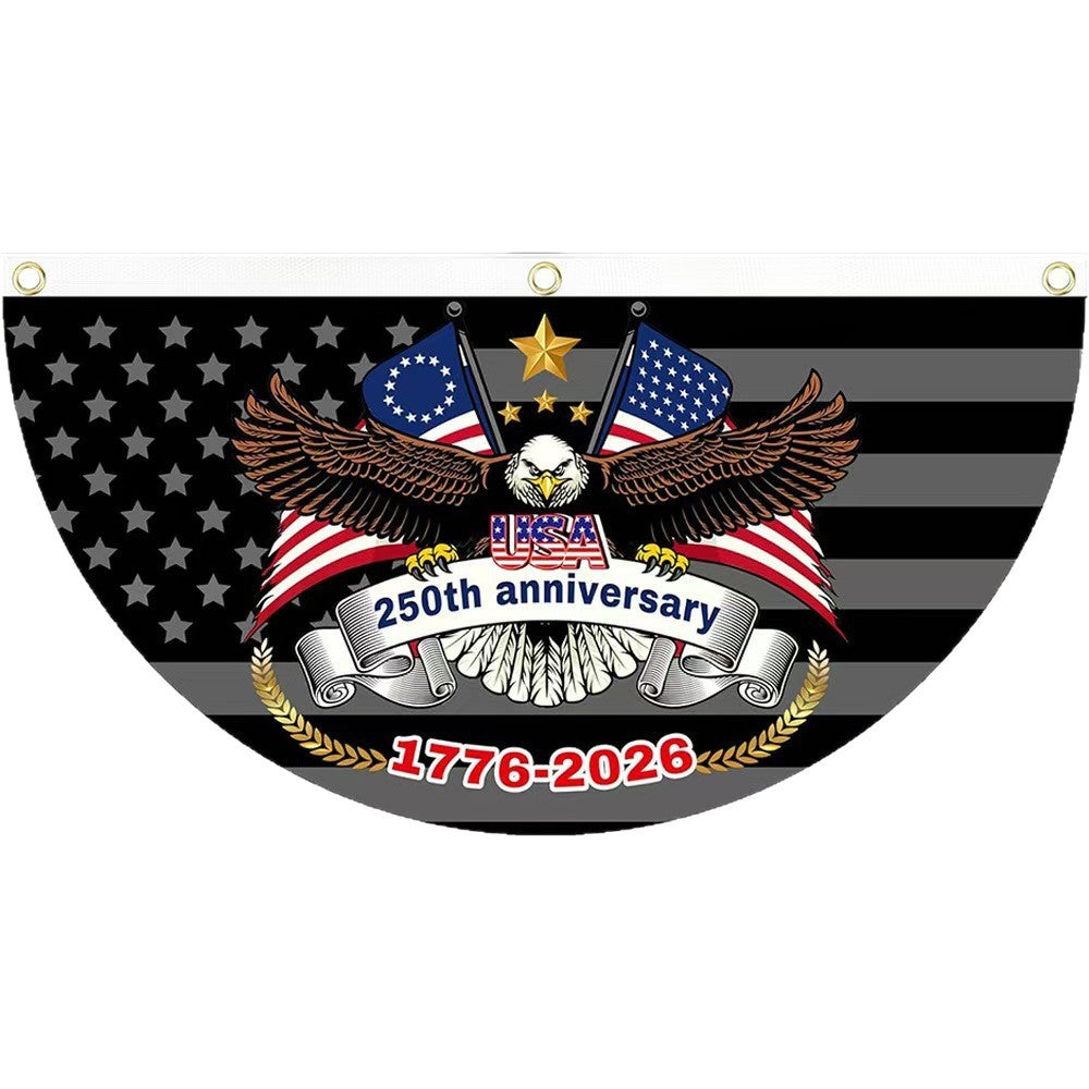 Unisex half-circle banner made of weatherproof polyester with metal eyelets and reinforced seams Bowlift