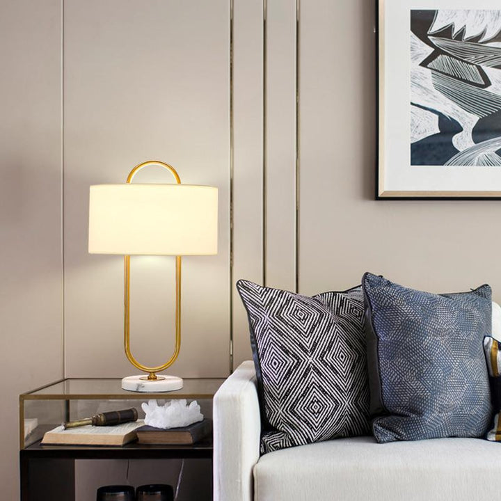 Elegant Sculptural Table Lamp with Marble Base