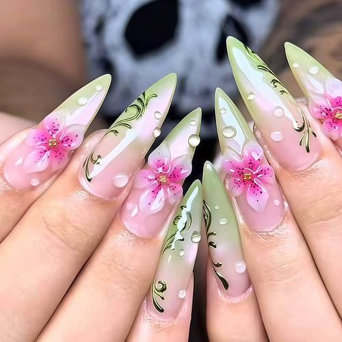 Elegant Stiletto Nail Art Extensions Bowlift