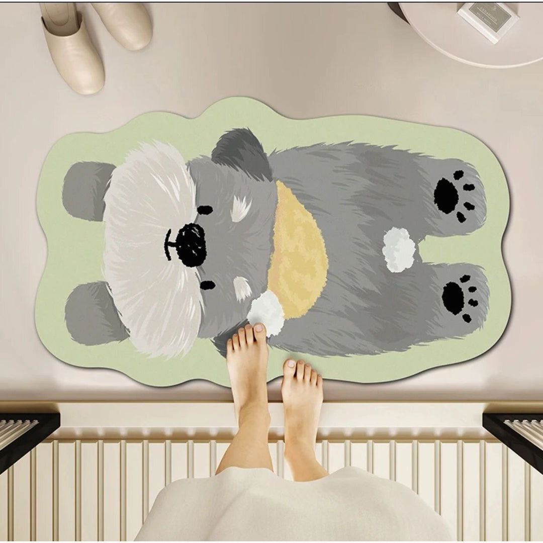 Plush Dog-Themed Bath Mat
