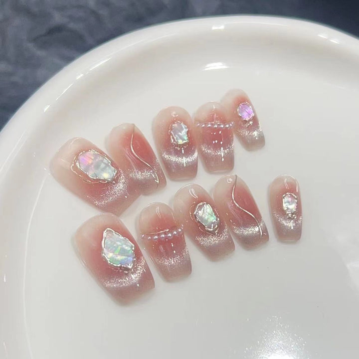 Decorative Press-On Nail Collection with Gemstone Accents Bowlift