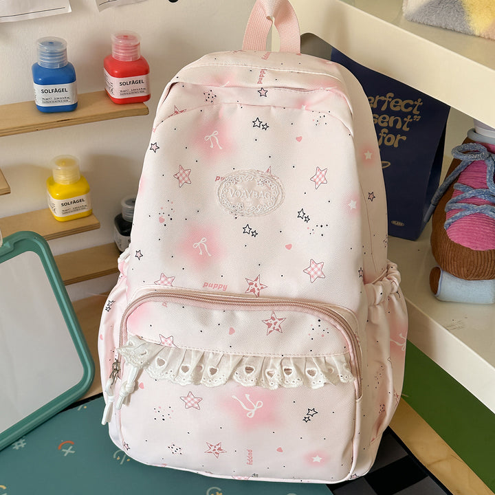 Charming Star-Embellished Casual Backpack Bowlift 1791205440