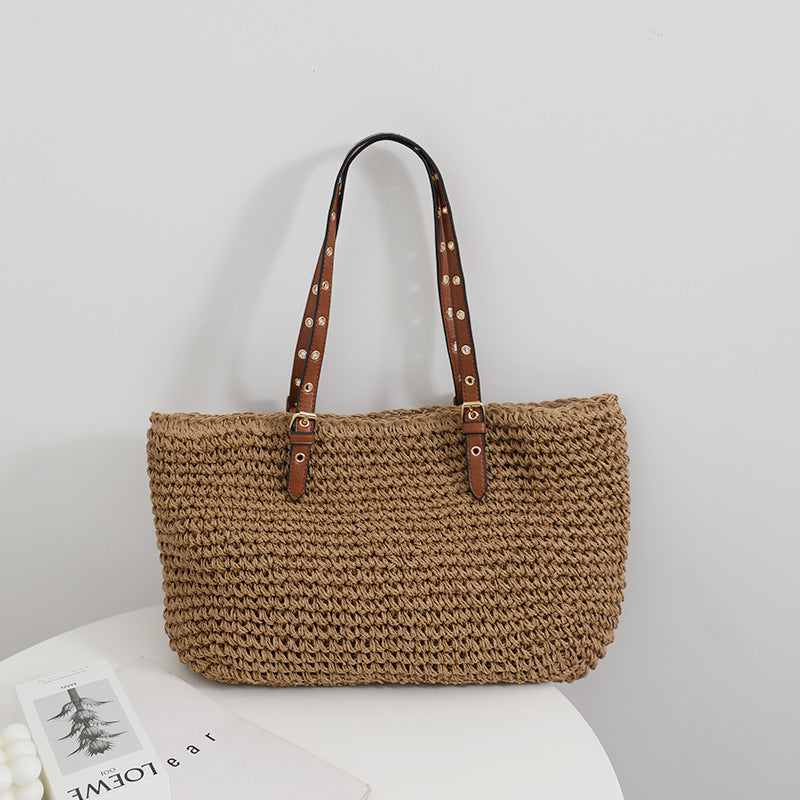 Elegant basket bag with sturdy leather handles Bowlift