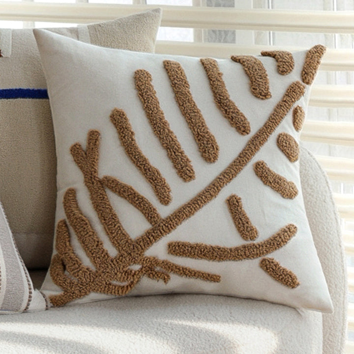 Decorative cushion with plant motif