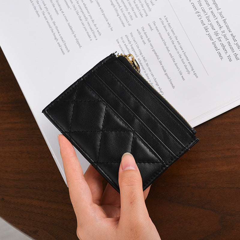 Quilted Leather Card Holder Bowlift