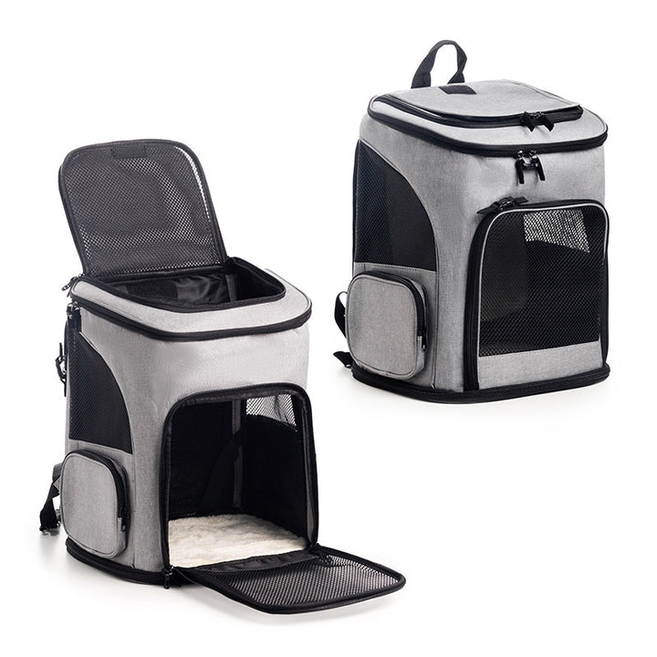 Portable Pet Backpack with Breathable Mesh Inserts Bowlift